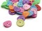 50 15mm Bright Color Mixed Wavy Disc Flat Round Coin Plastic Beads